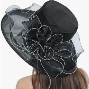 Elegant Black Organza Fascinator Hat